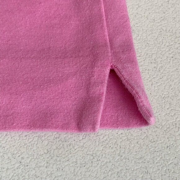 Loro Piani Top Womens 42 US 8 Pink Cuffed Short Sleeve V Neck Made In Italy - Picture 7 of 9